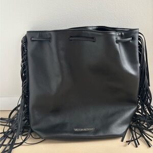 Victoria's Secret Black Shoulder Bag with Fringe